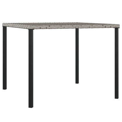 6-tlg. Garten-Essgruppe mit Kissen Grau Poly Rattan