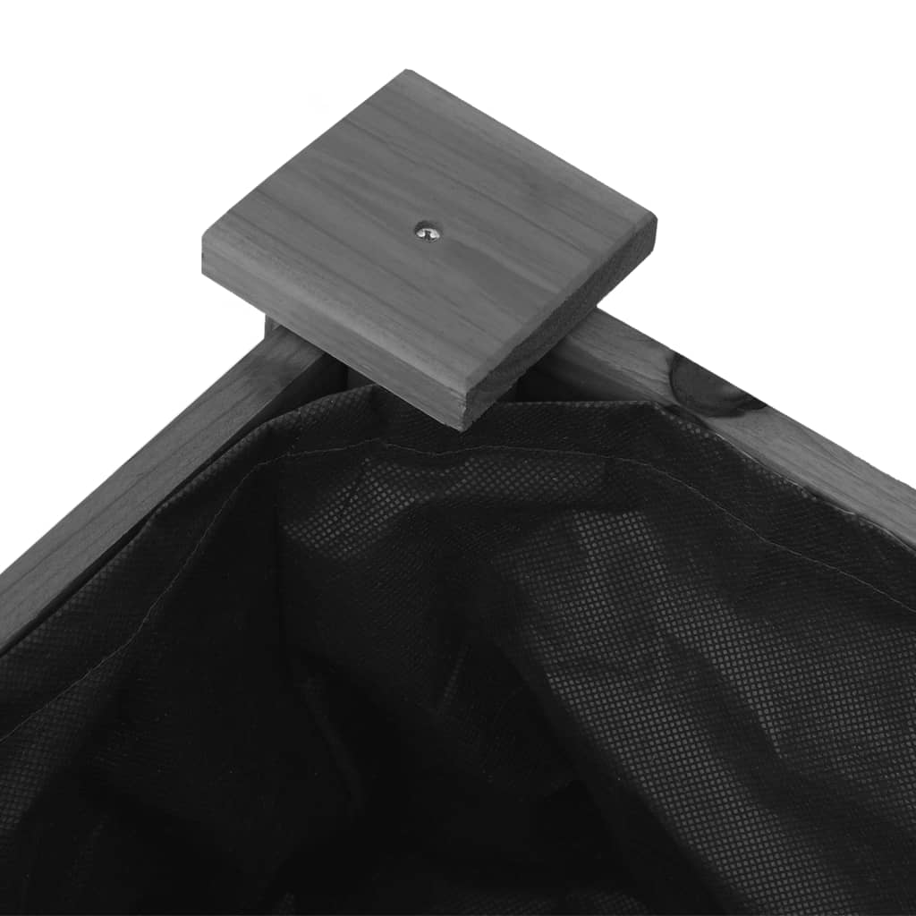 Pflanzkübel mit Einsatz und Rollen Grau 71x37x80 cm Tannenholz