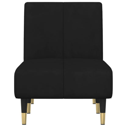 Chaiselongue Schwarz Samt