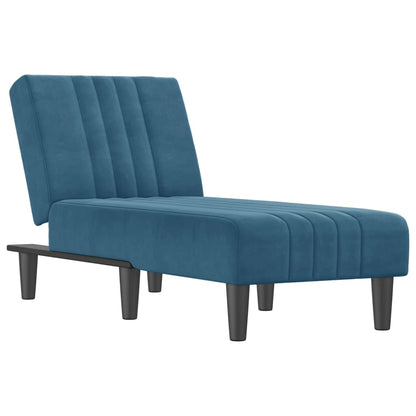 Chaiselongue Blau Samt
