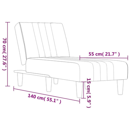 Chaiselongue Blau Samt