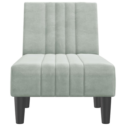 Chaiselongue Hellgrau Samt