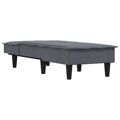 Chaiselongue Dunkelgrau Samt
