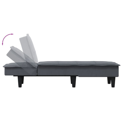 Chaiselongue Dunkelgrau Samt