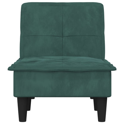 Chaiselongue Dunkelgrün Samt