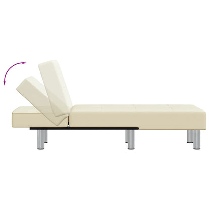 Chaiselongue Creme Kunstleder