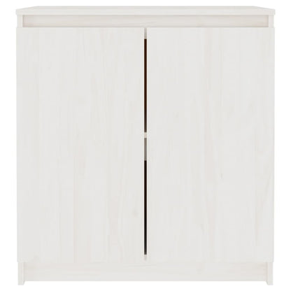 Beistellschrank Weiß 60x36x65 cm Massivholz Kiefer