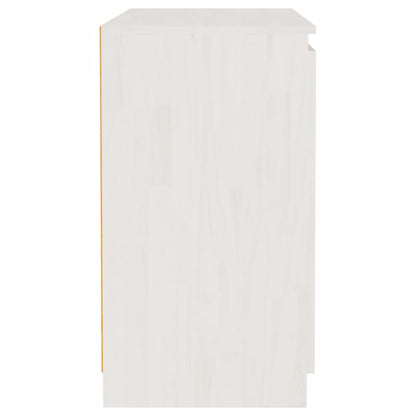 Beistellschrank Weiß 60x36x65 cm Massivholz Kiefer