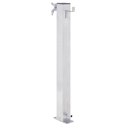 Wassersäule für den Garten 60 cm Edelstahl Quadratisch