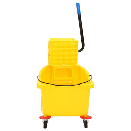 Mopp-Eimer mit Presse und Rollen Gelb 36 L Polypropylen
