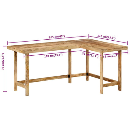 Schreibtisch 165x110x75 cm Massivholz Mango