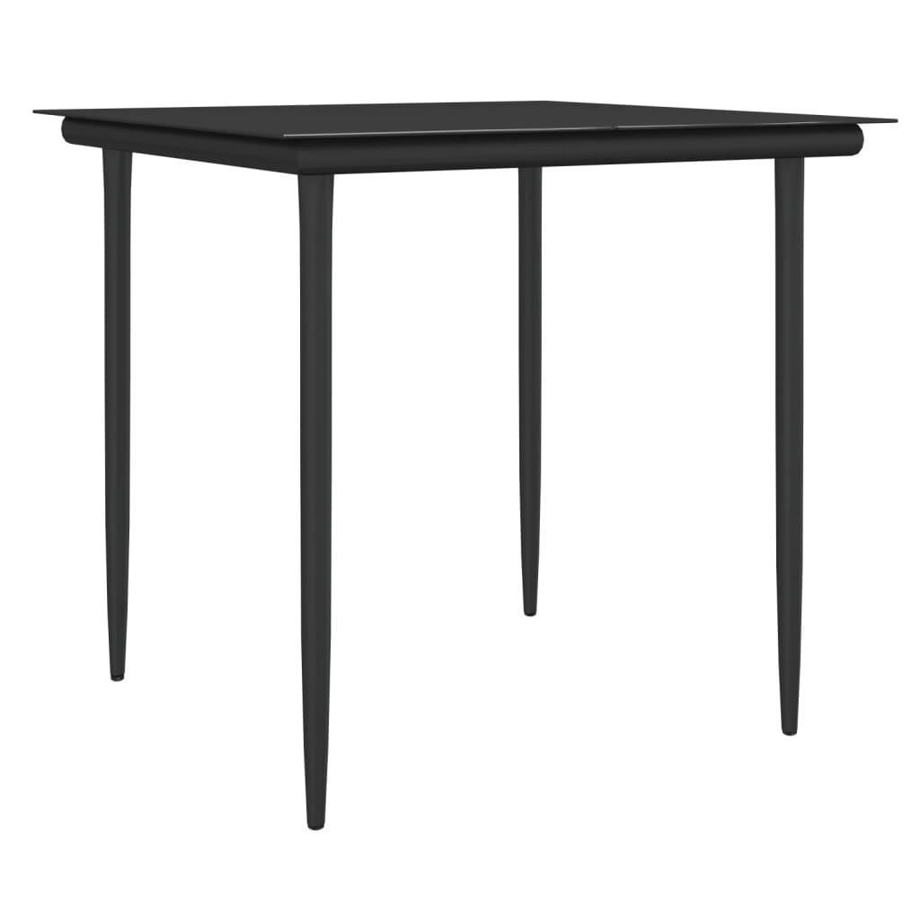 3-tlg. Garten-Essgruppe mit Kissen Poly Rattan und Stahl