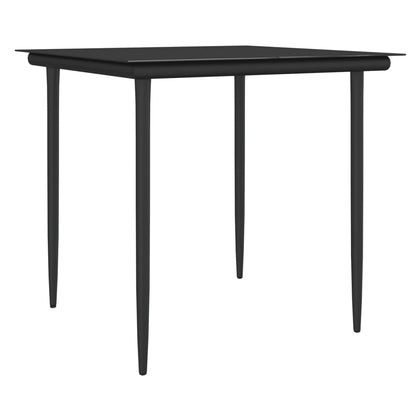 3-tlg. Garten-Essgruppe mit Kissen Poly Rattan und Stahl