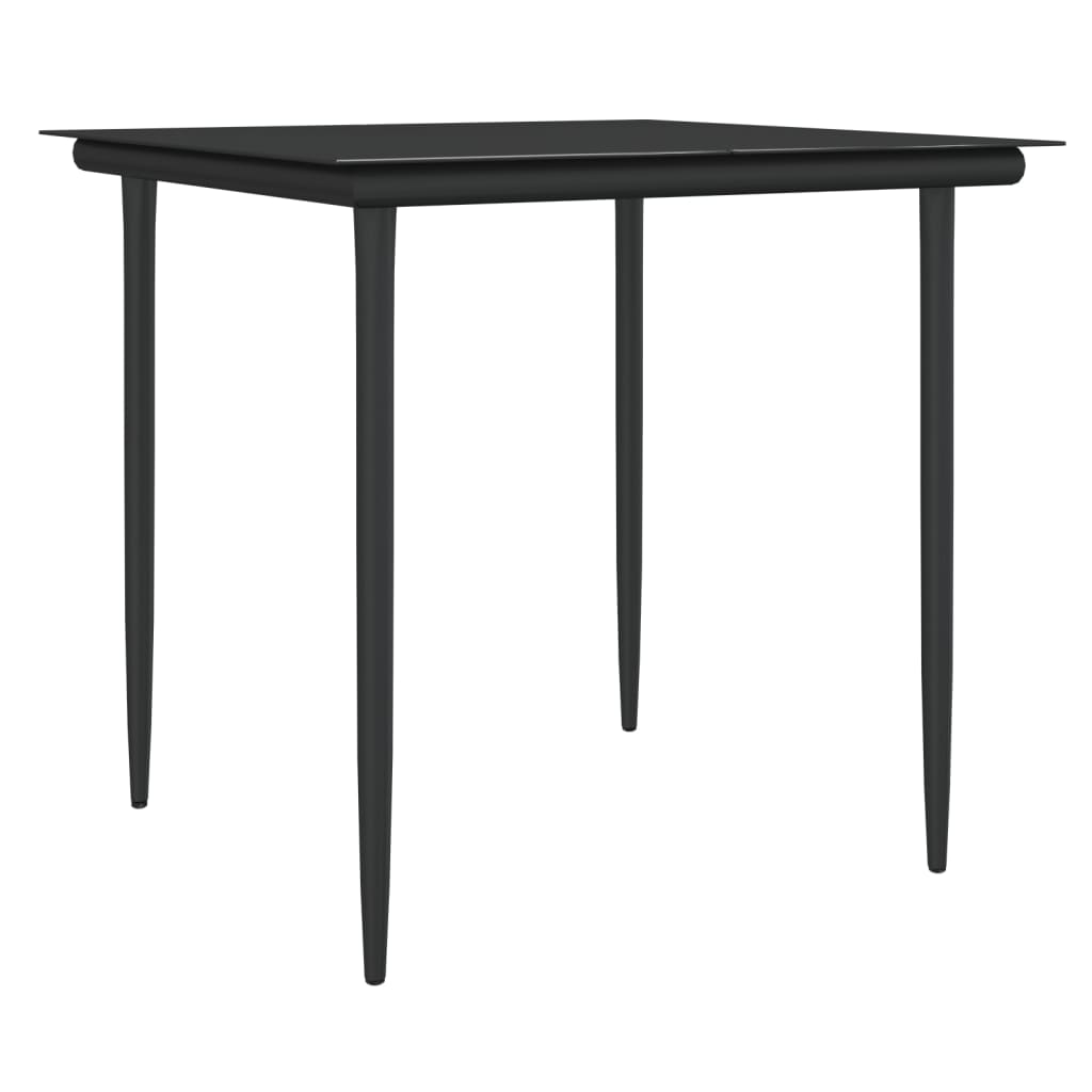 5-tlg. Garten-Essgruppe mit Kissen Poly Rattan und Stahl