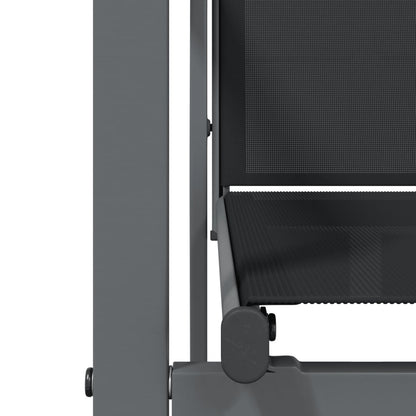 3-tlg. Garten-Essgruppe Schwarz Textilene und Stahl