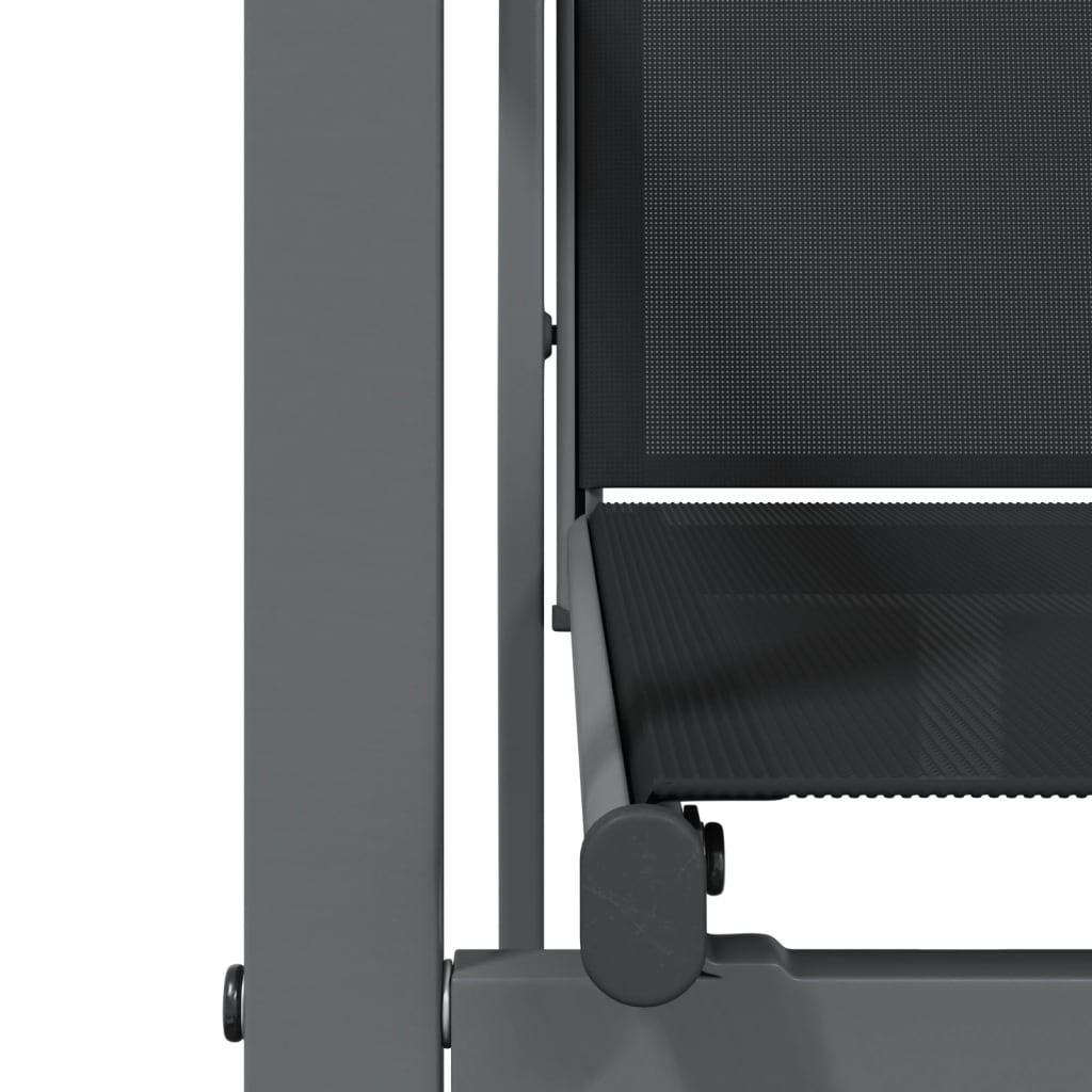 5-tlg. Garten-Essgruppe Schwarz Textilene und Stahl