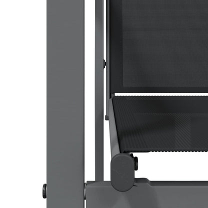 3-tlg. Garten-Essgruppe Schwarz Textilene und Stahl