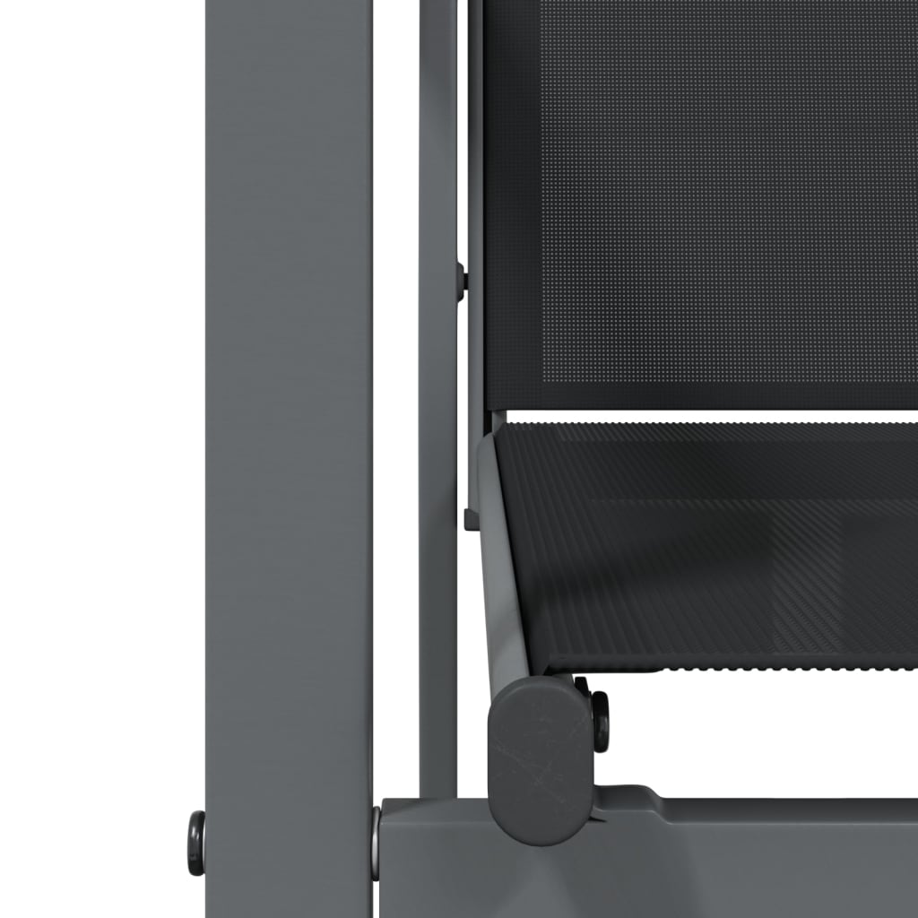 5-tlg. Garten-Essgruppe Schwarz Textilene und Stahl