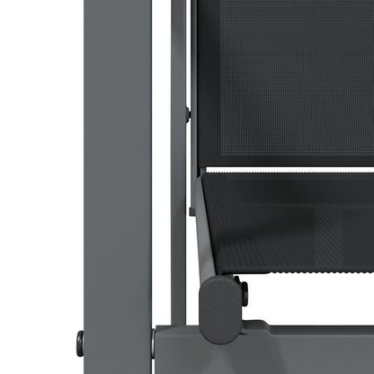 5-tlg. Garten-Essgruppe Schwarz Textilene und Stahl