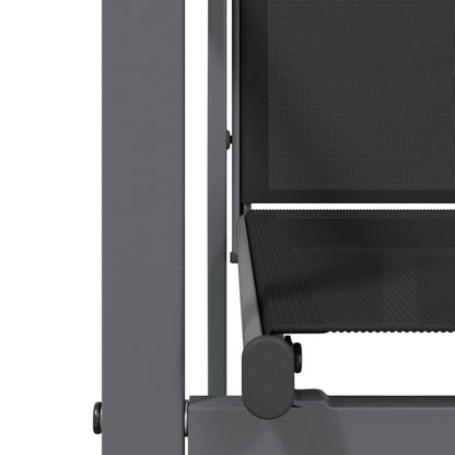 9-tlg. Garten-Essgruppe Schwarz Textilene und Stahl