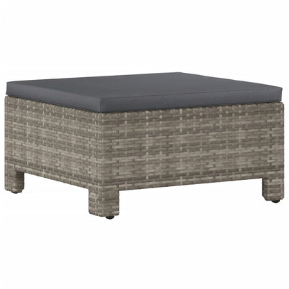 7-tlg. Garten-Lounge-Set mit Kissen Grau Poly Rattan