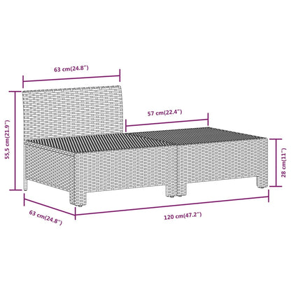 8-tlg. Garten-Lounge-Set mit Kissen Grau Poly Rattan