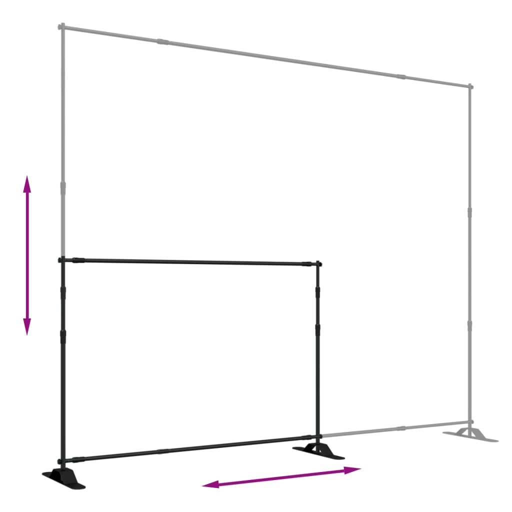 Hintergrundstative 2 Stk. Schwarz 305x243 cm Stahl