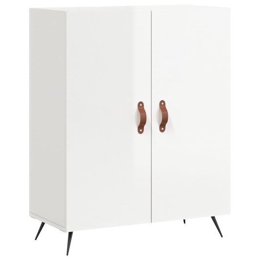 Skænk Højglans Hvid 69,5x34x90 cm Træmateriale
