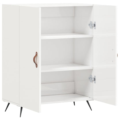 Skænk Højglans Hvid 69,5x34x90 cm Træmateriale