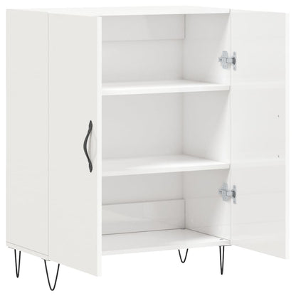 Skænk Højglans Hvid 69,5x34x90 cm Træmateriale