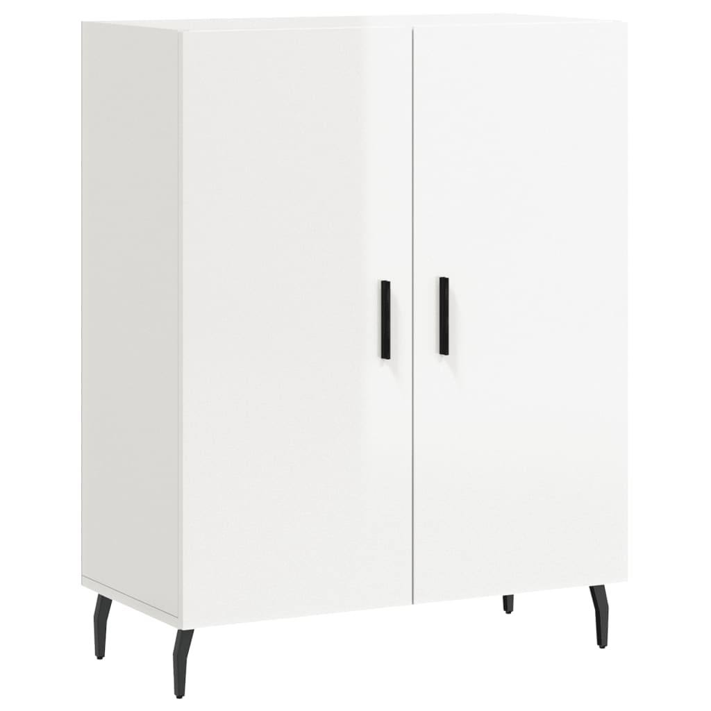 Skænk Højglans Hvid 69,5x34x90 cm Træmateriale