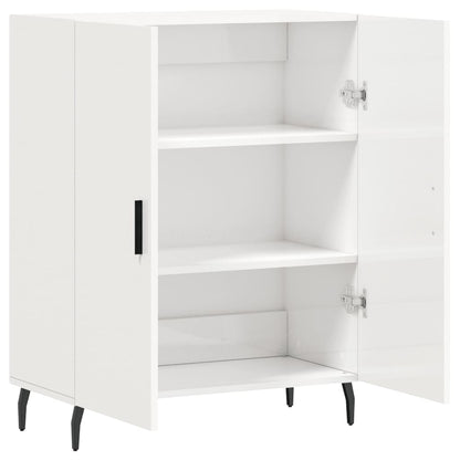 Skænk Højglans Hvid 69,5x34x90 cm Træmateriale