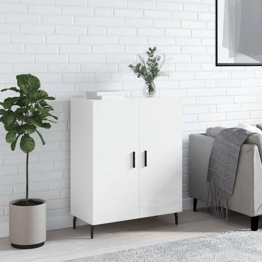 Skænk Højglans Hvid 69,5x34x90 cm Træmateriale