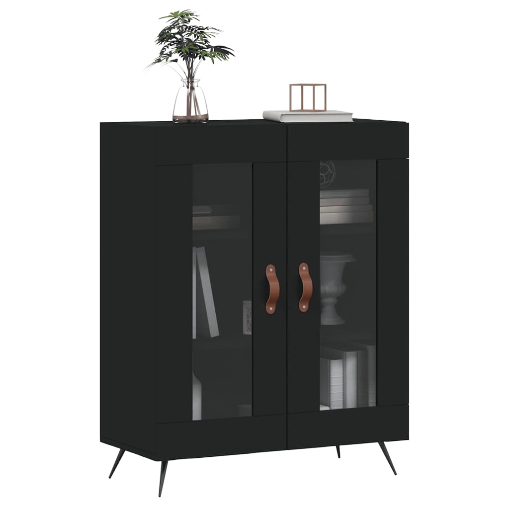 Skænk Sort 69,5x34x90 cm Træ Materiale