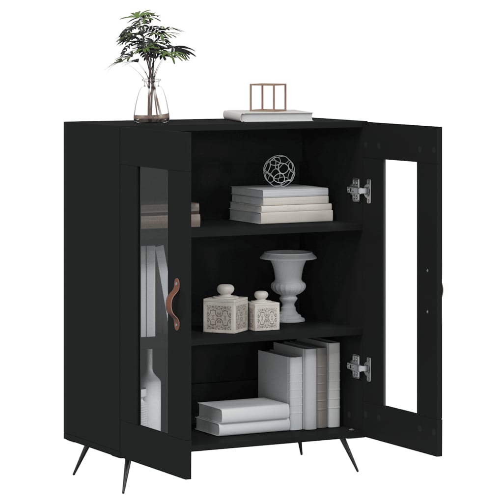 Skænk Sort 69,5x34x90 cm Træ Materiale