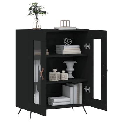 Skænk Sort 69,5x34x90 cm Træ Materiale