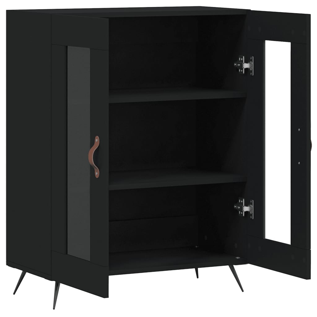 Skænk Sort 69,5x34x90 cm Træ Materiale
