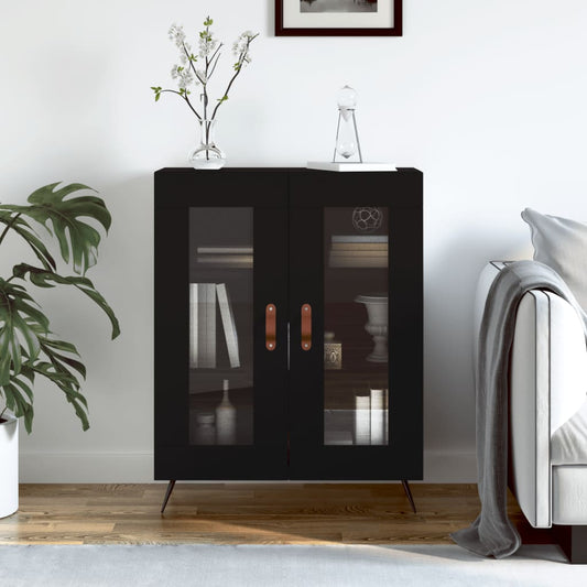 Skænk Sort 69,5x34x90 cm Træ Materiale