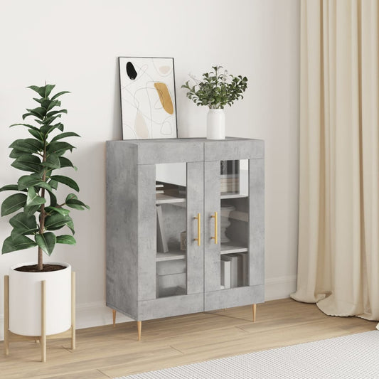 Skænk Beton Grå 69,5x34x90 cm Træ Materiale