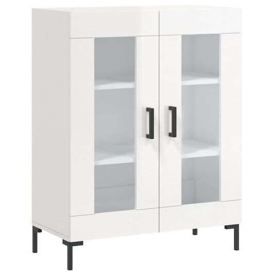 Skænk Højglans Hvid 69,5x34x90 cm Træmateriale