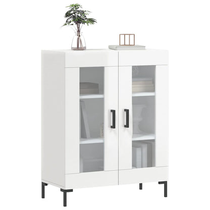 Skænk Højglans Hvid 69,5x34x90 cm Træmateriale