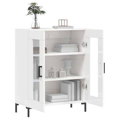 Skænk Højglans Hvid 69,5x34x90 cm Træmateriale