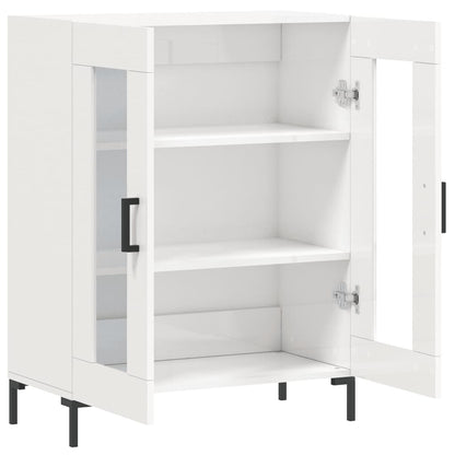 Skænk Højglans Hvid 69,5x34x90 cm Træmateriale