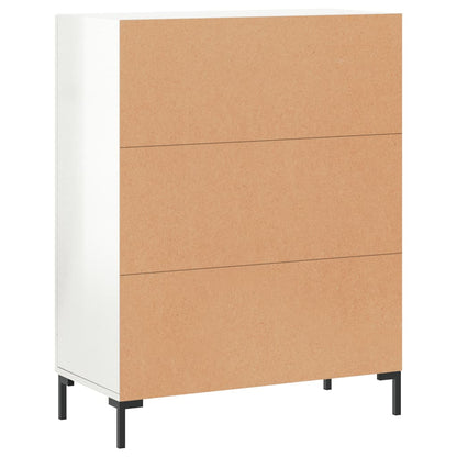 Skænk Højglans Hvid 69,5x34x90 cm Træmateriale