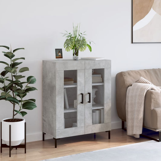 Skænk Beton Grå 69,5x34x90 cm Træ Materiale