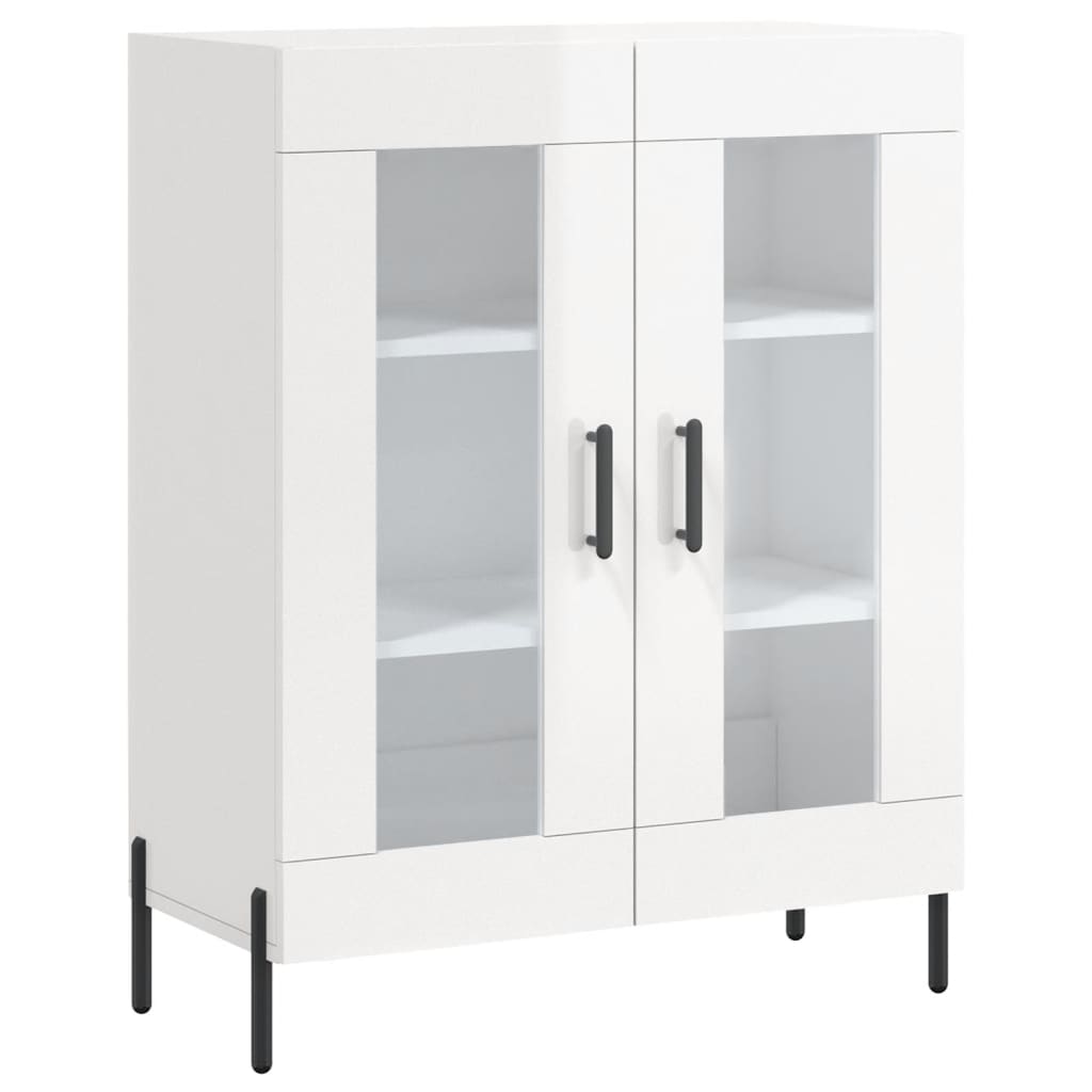 Skænk Højglans Hvid 69,5x34x90 cm Træmateriale