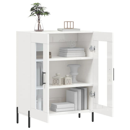 Skænk Højglans Hvid 69,5x34x90 cm Træmateriale