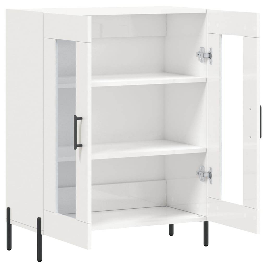 Skænk Højglans Hvid 69,5x34x90 cm Træmateriale