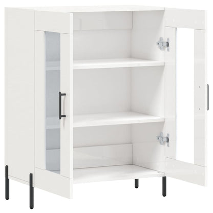 Skænk Højglans Hvid 69,5x34x90 cm Træmateriale