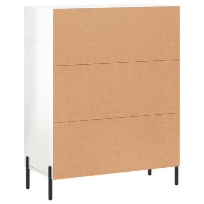 Skænk Højglans Hvid 69,5x34x90 cm Træmateriale